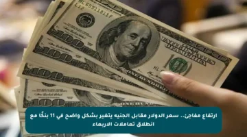 ارتفاع مفاجئ.. سعر الدولار مقابل الجنيه يتغير بشكل واضح في 11 بنكًا مع انطلاق تعاملات الأربعاء